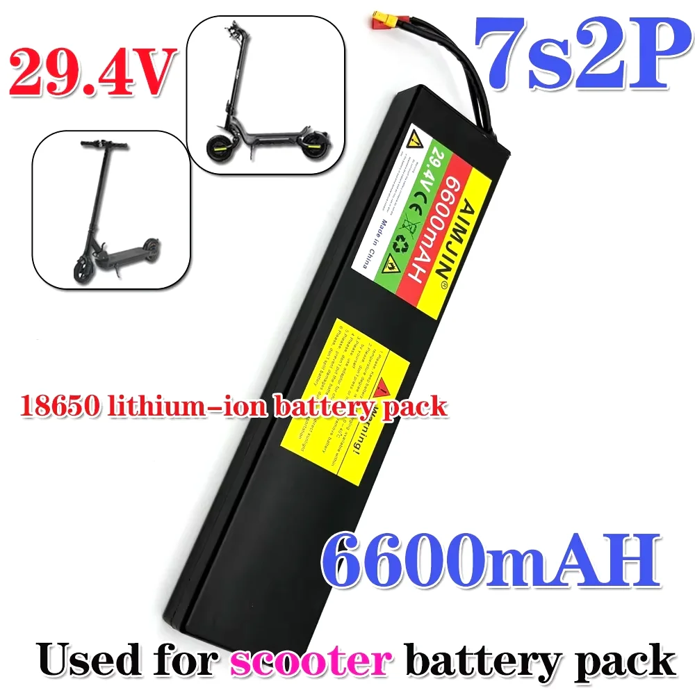 

7S2P 29,4 В 6000 мАч литий-ионный аккумулятор с BMS для электрического скутера 25,2 В + зарядное устройство