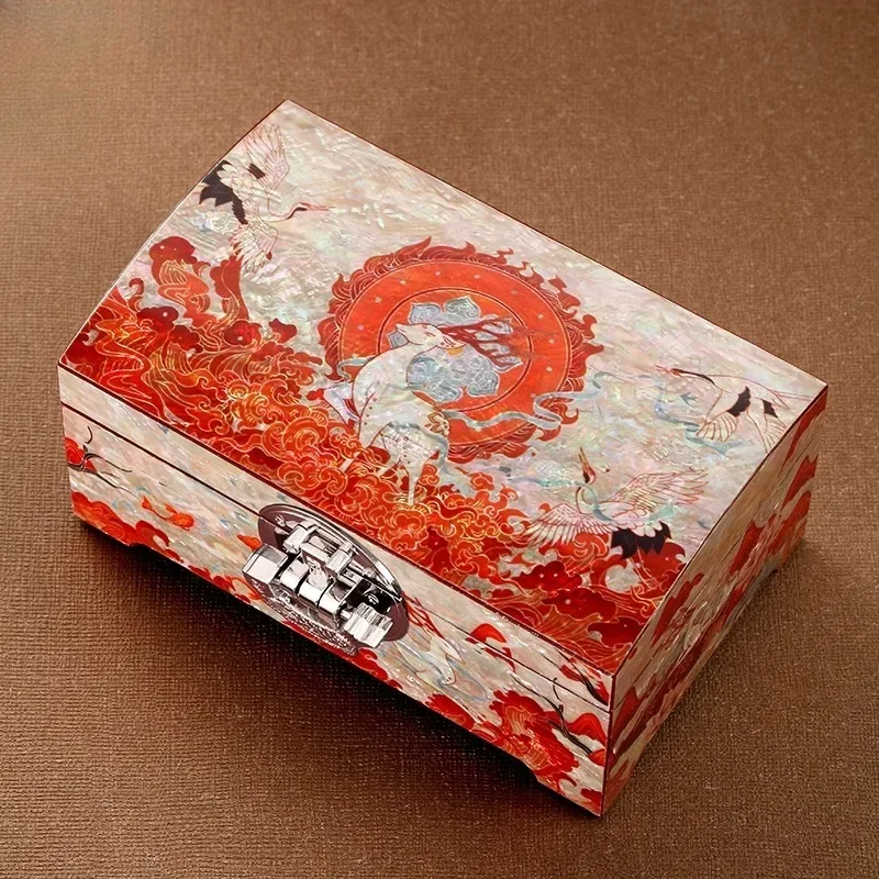 Lacquer jewelry box, nine-color deer storage hand jewelry, necklace ring bracelet box.