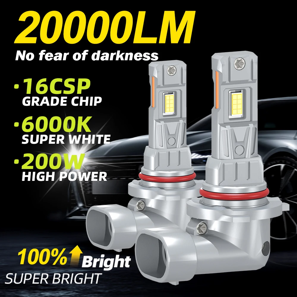 9005 HB3 9006 HB4 Led Headlights Canbus 200W 6000K Super Bright Light Bulbs Turbo 3570 CSP Single Copper Tube Front Light Lamp