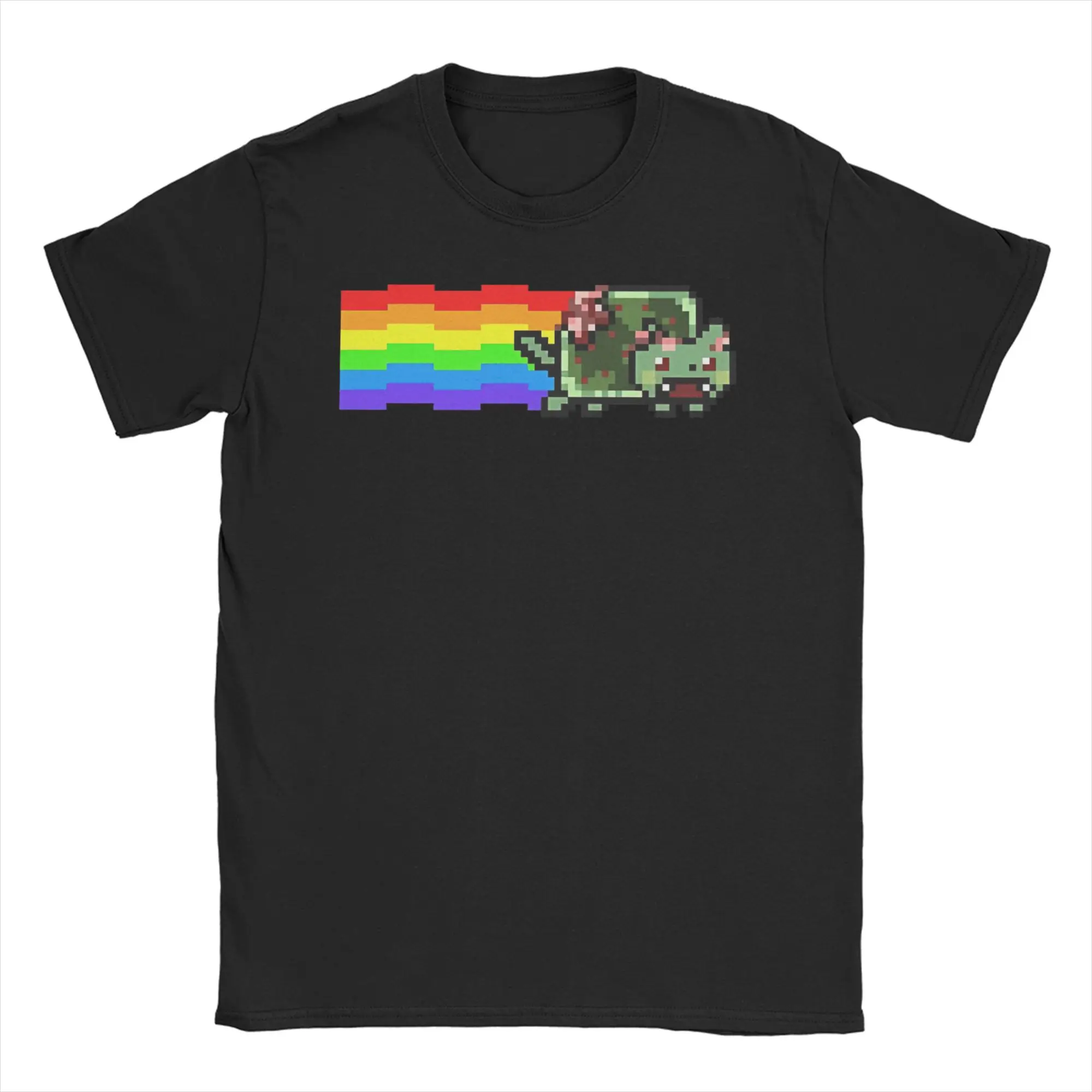 

Men Women's Hollow Knight Rainbow Cat T Shirts Cotton Tops Amazing Short Sleeve Crewneck Tees Printed T-Shirts