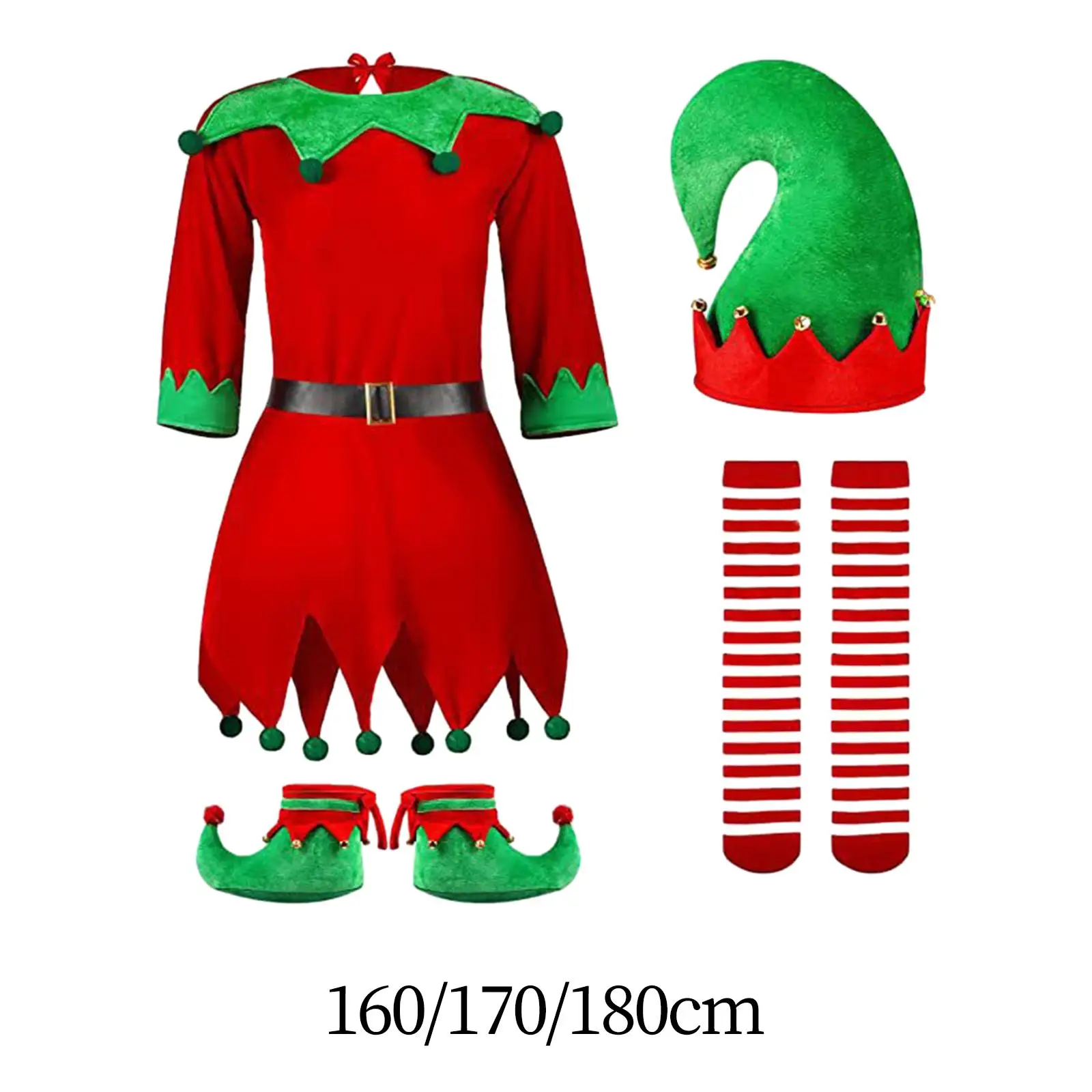 

Женский Рождественский костюм Elf, фото, реквизит и шляпа, для косплея