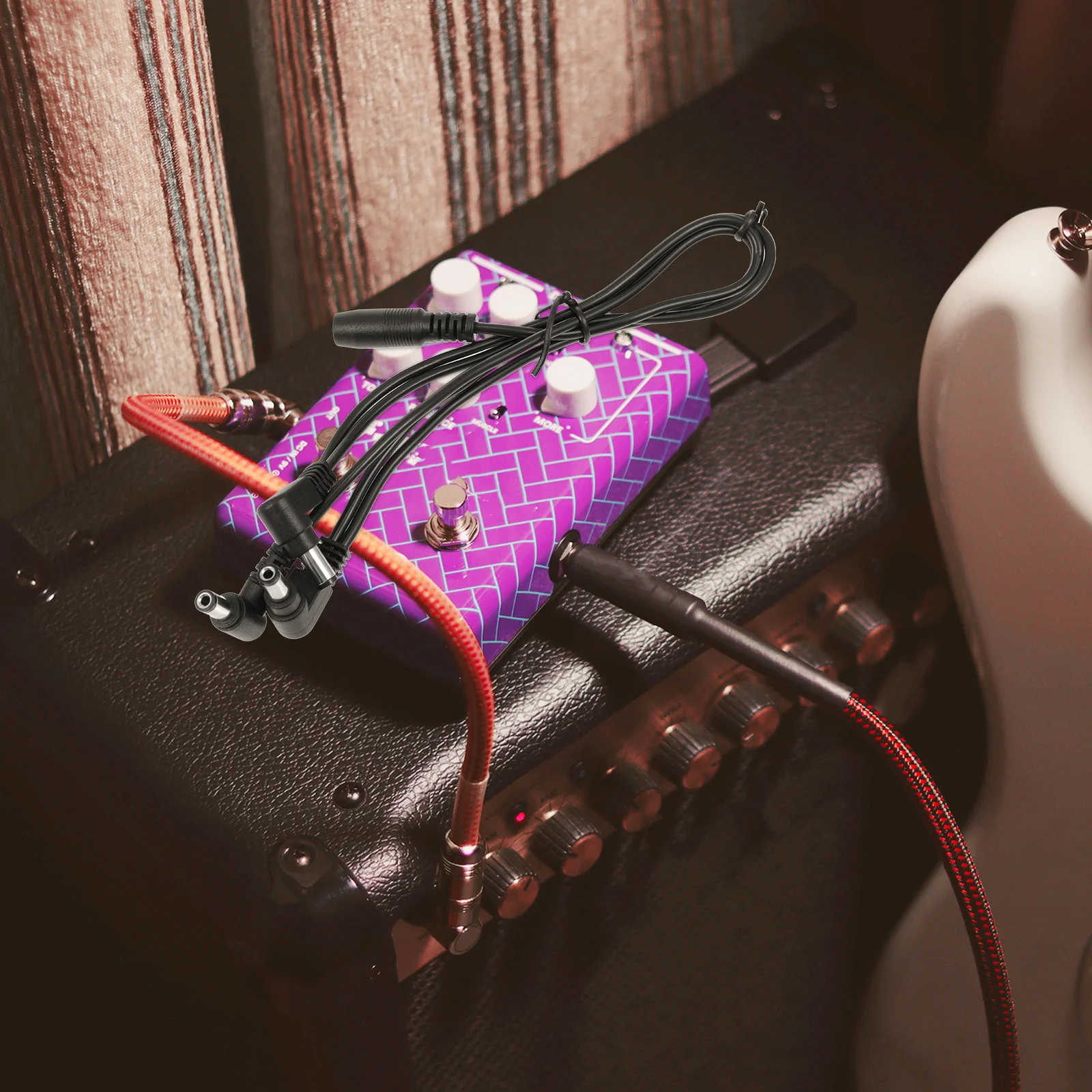 1 pçs linha efetora profissional pedal de guitarra elétrica fonte alimentação durável prático anti interferência confiável