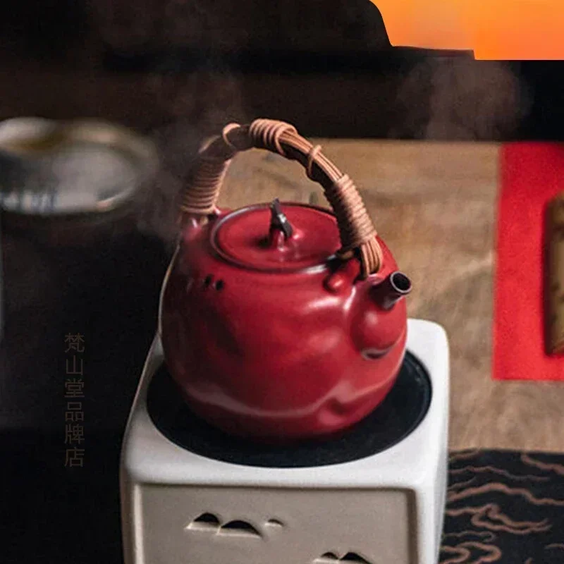 Clay Pot Soda Glaze Old Rock Clay Boil Water Boil Teapot Electric Ceramic Stove Tea Cooker Loop-Handled Teapot