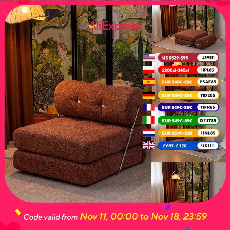 

Single Designer Recliner Sofa Sleep Nordic Modern Lounge Lazy Sofa Small Folding Muebles Para El Hogar Living Room Furniture