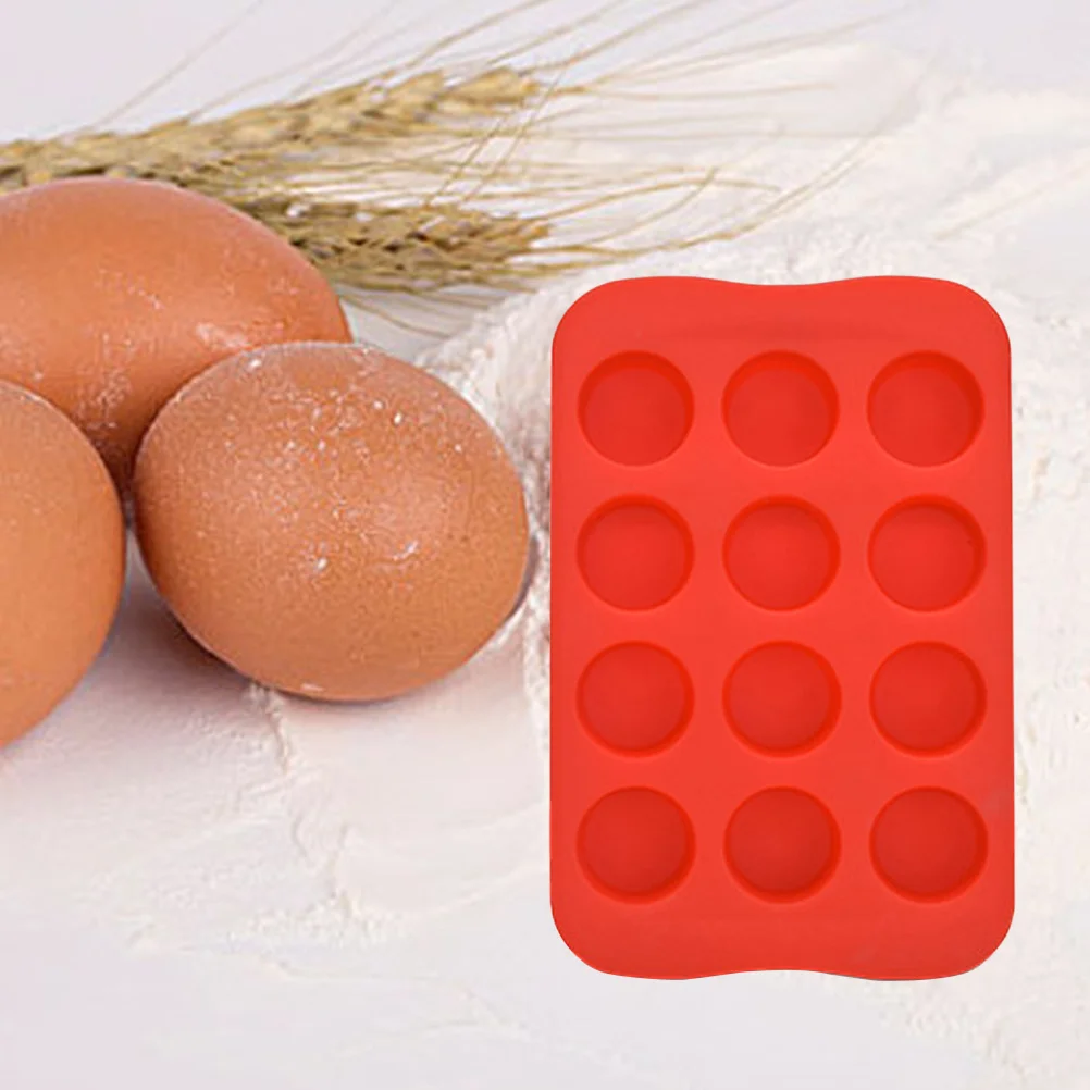 

DIY 12 Cavities Round Ice Cube Tray Food Grade Silicone Chocolate Mold Ice Making Tray Kitchen Accessories Red