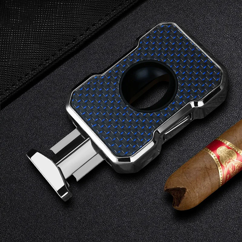 

Premium Spring-Loaded V-Cut Cigar Cutter - Stainless Steel with Portable Keychain Design