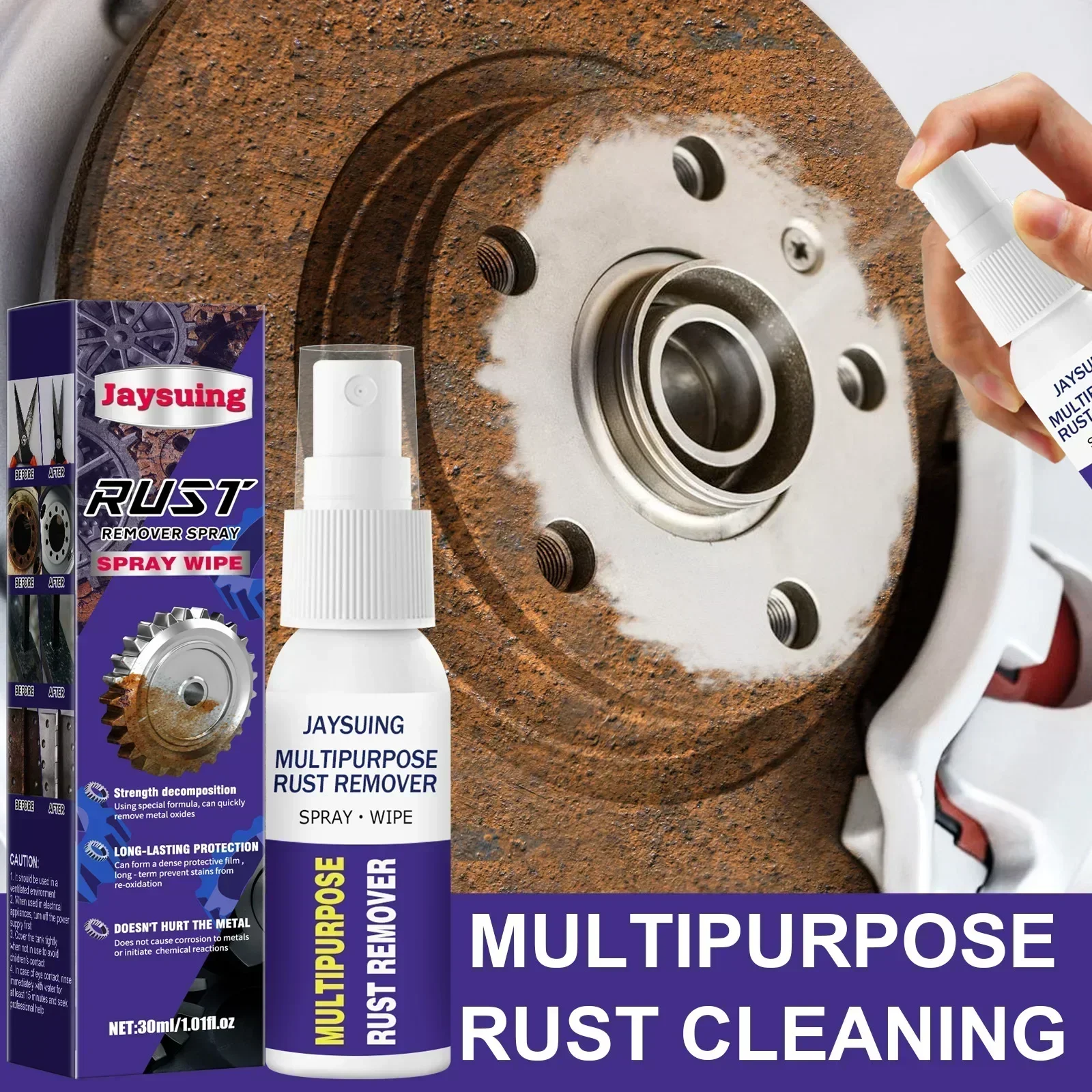 Rust Removal Polishing Agent Rust Inhibitor Anti Corrosive Spray Metal Surface Chrome Paint Clean Multi Purpose Derusting Spray