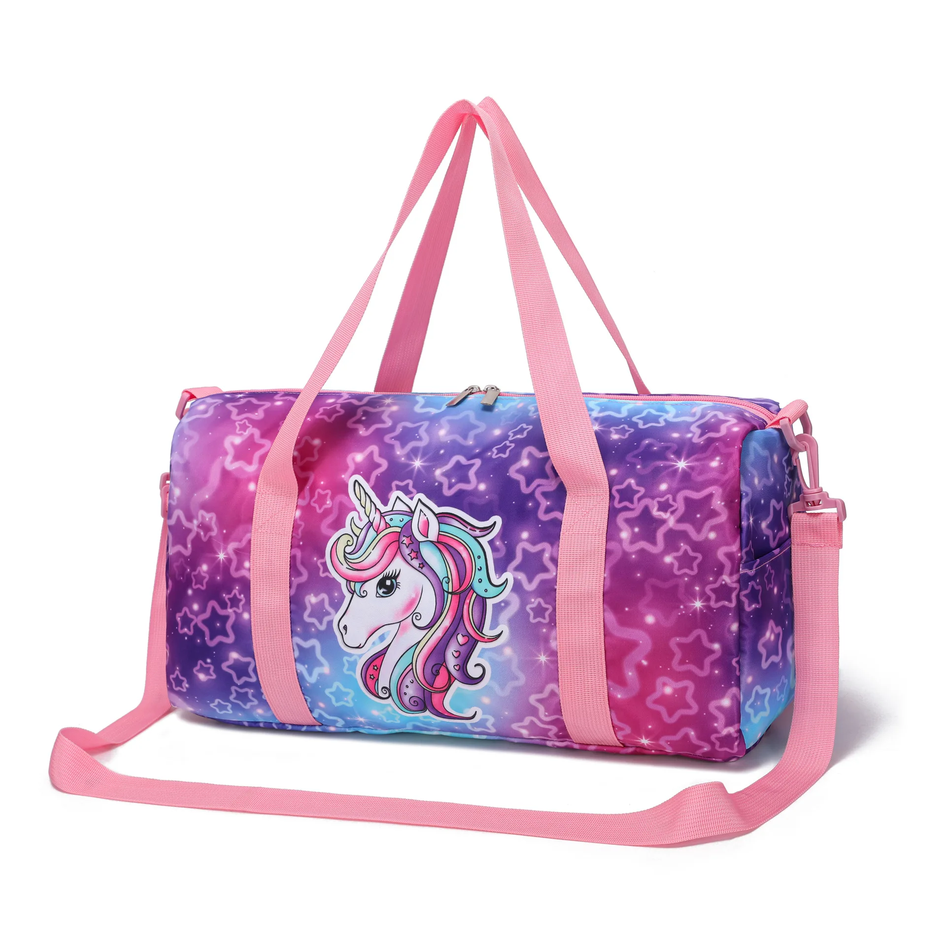 

Luxury Novelty Unicorn Mermaid 3D Print Large Capacity Travel Bags Barrel Shape Crossbody Bag Outdoor Sports Bags Gym Yoga Bag