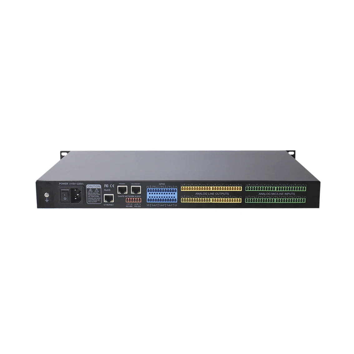 16 Channels Professional Audio  DSP Audio Processor with  AFC, AEC, ANS, AGC, ANC,, RS 232 and camera control