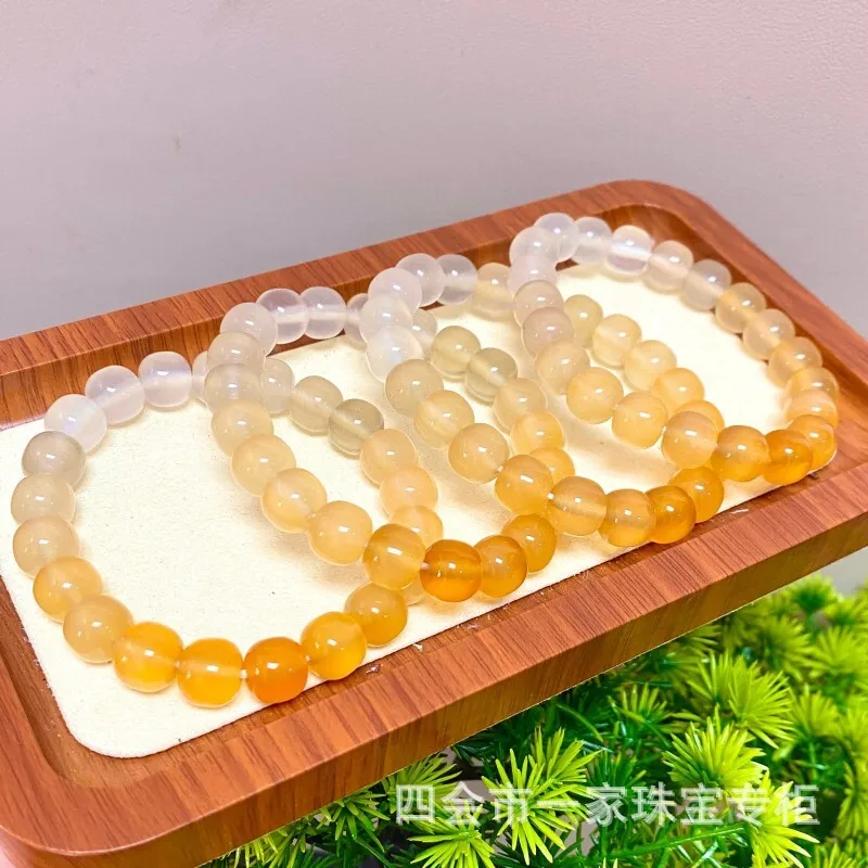 

Натуральный агат, градиент цвета, Мадагаскарский лед для женщин, прямые бусины, браслет в старом стиле с одной петлей