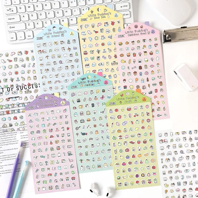 

Kawaii Pudding Theme Sticker Set DIY Decor Animal Sticker for Journaling Scrapbooking Cute Stationery Gift for Children Students