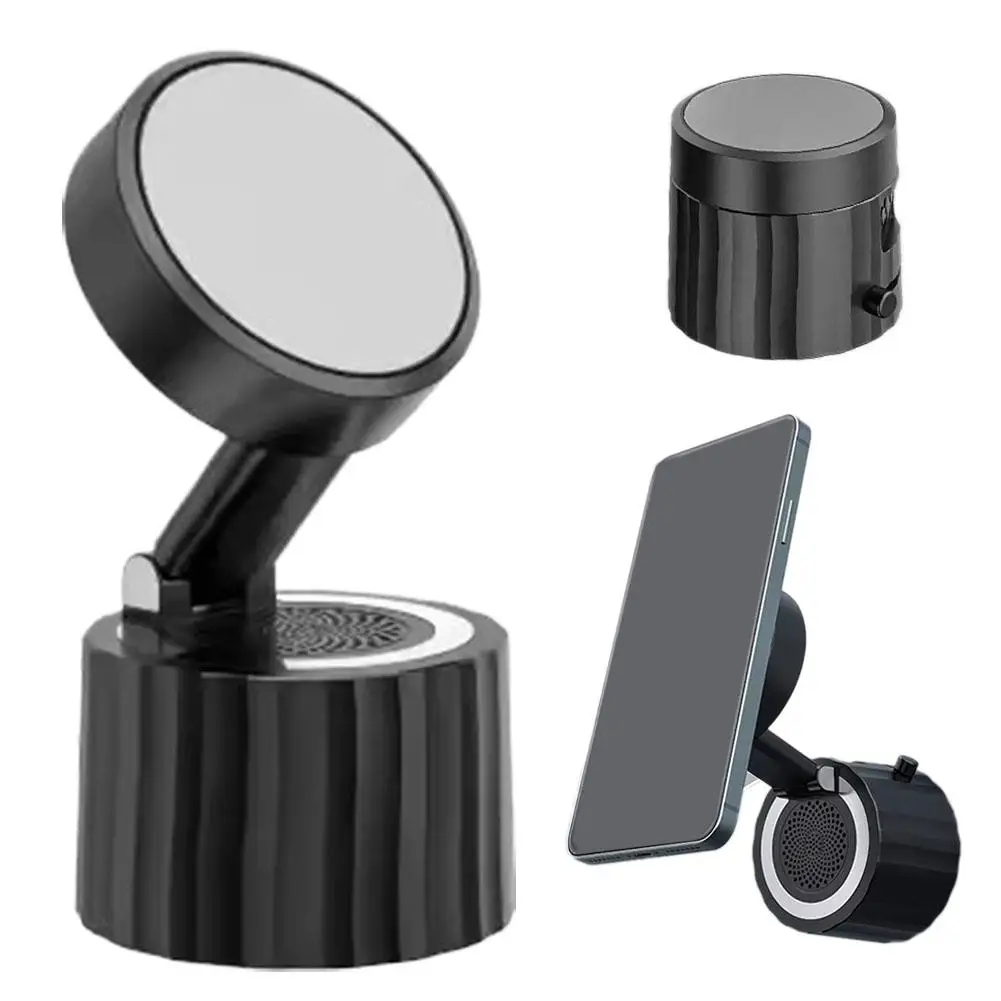 

15W Wireless Magnetic Phone Holder Suction Cup With Bluetooth Speaker For Desktop Live Streaming Phone Holder Stand Accesor J0X4