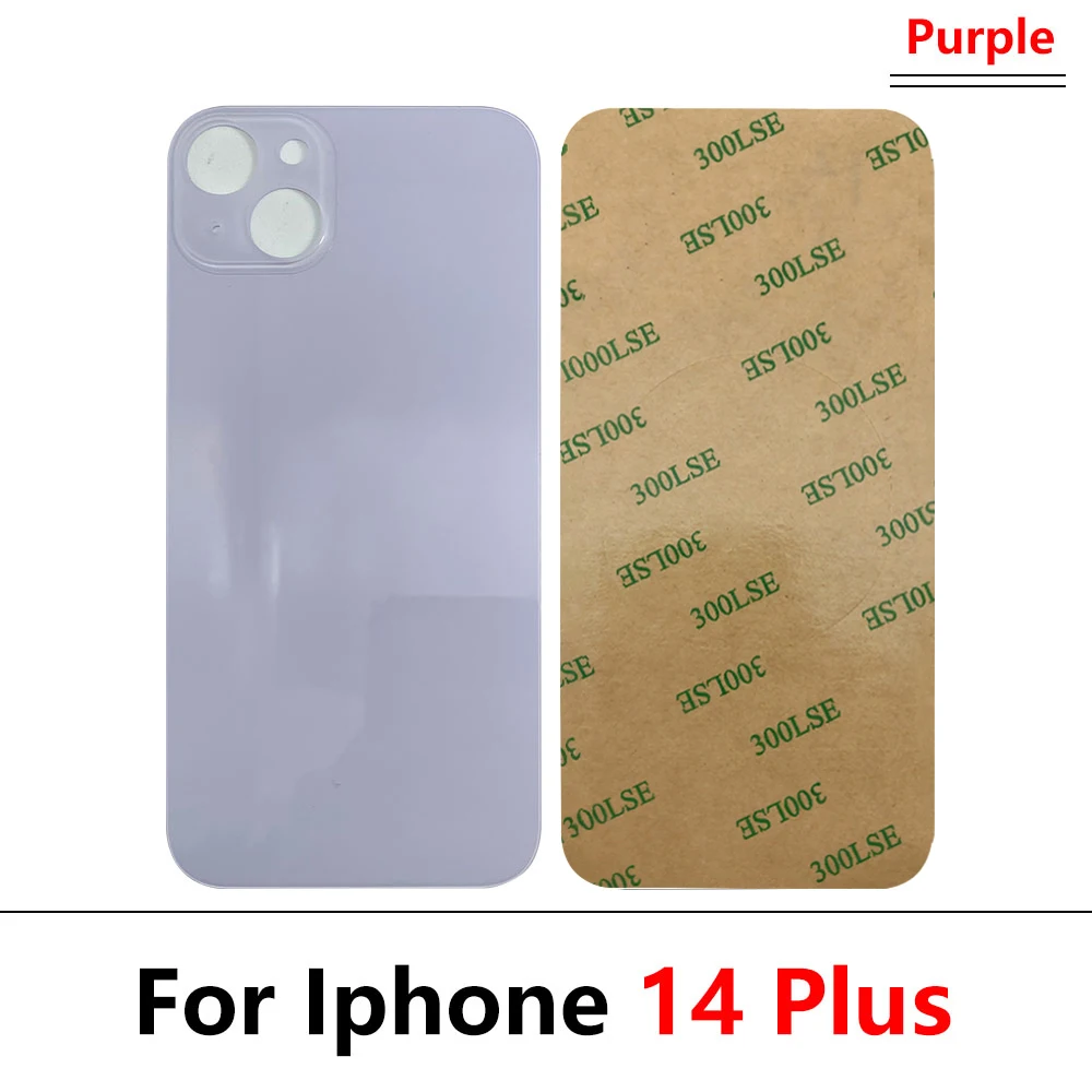 NEW Big Hole Replacement Back Glass Rear Door Housing Case For iPhone 14 Battery Back Cover Glass For iPhone 14 Plus