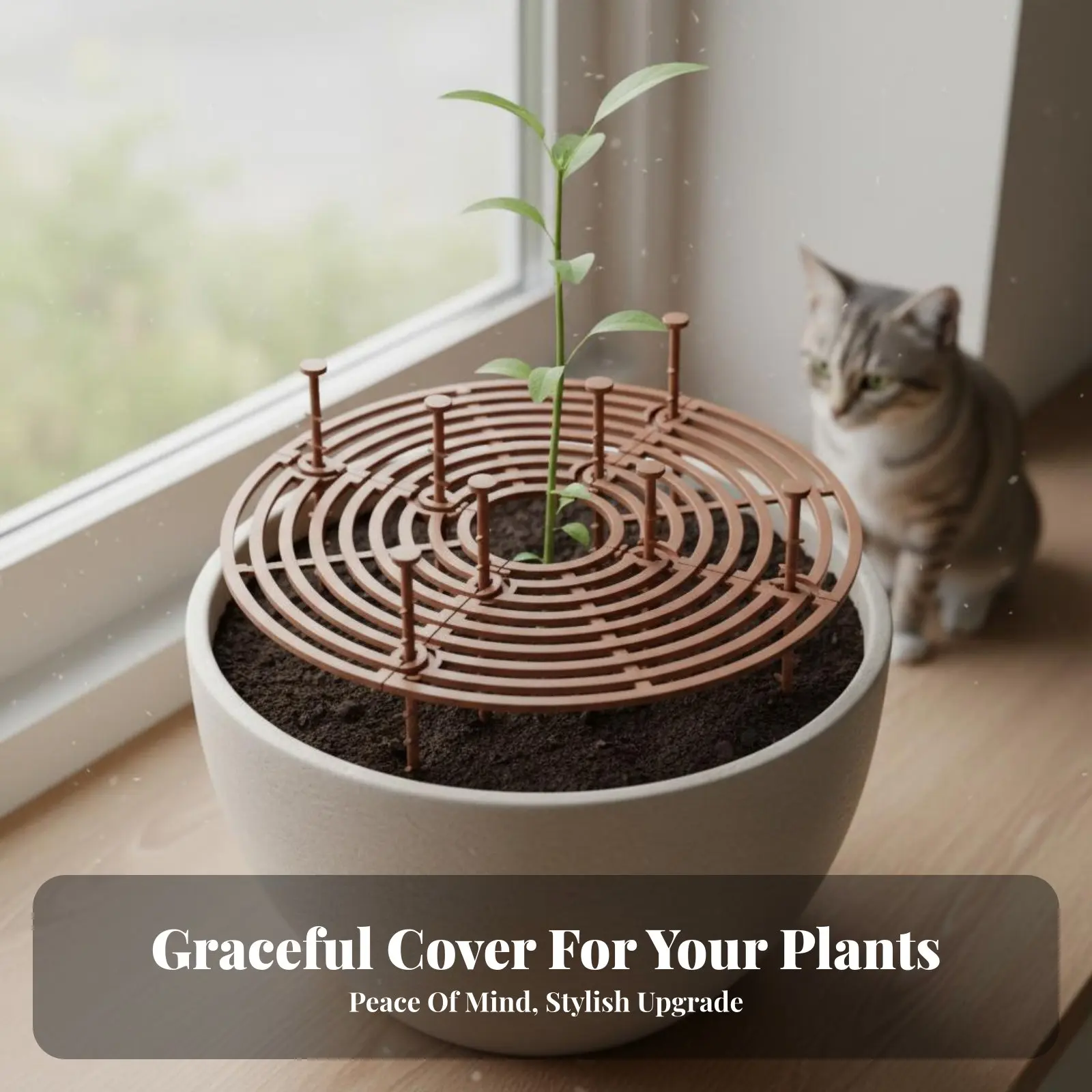 Flower Pot Soil Protector Customizable Flower Pot Soil Guard Pet Digging Barrier Sturdy Material Gardening Supply for Indoor view 3