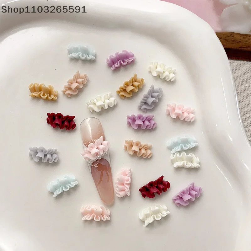 30 Pieces Of 3D French Nail Art Skirt Hemline Charms–Curved Resin Lace Accessories For Professional Manicure And Nail Decoration