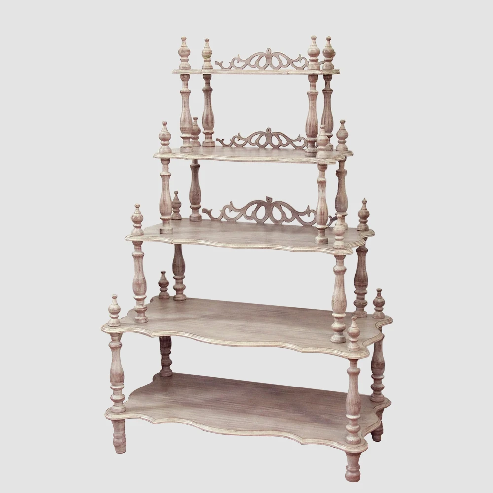 Crown carved five layer storage rack, flower rack, cake and dessert shop display rack, shop coat rack, shoe rack