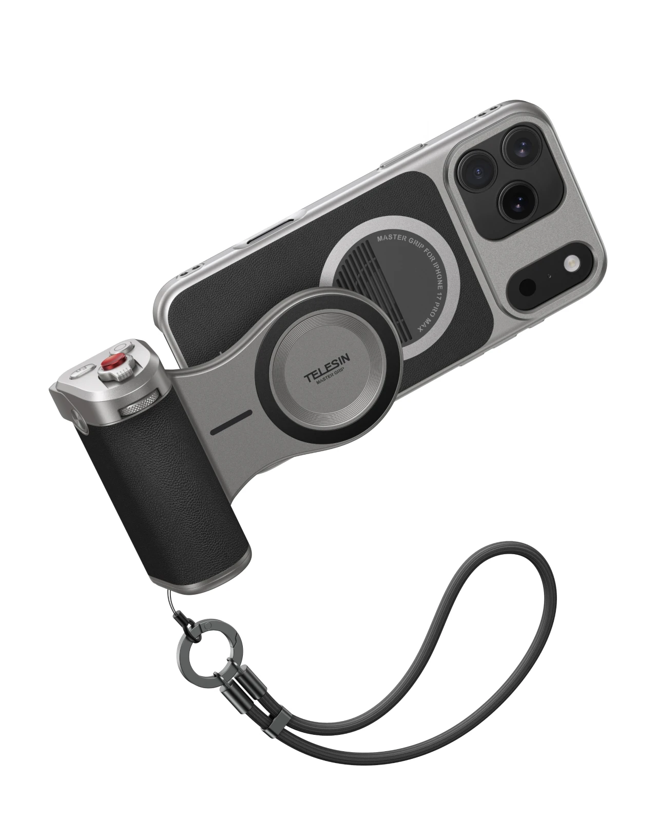 TELESIN Remote Shutter and Handheld Mount for 17 Pro Max Plastic Phone Camera Grip Photography Accessory