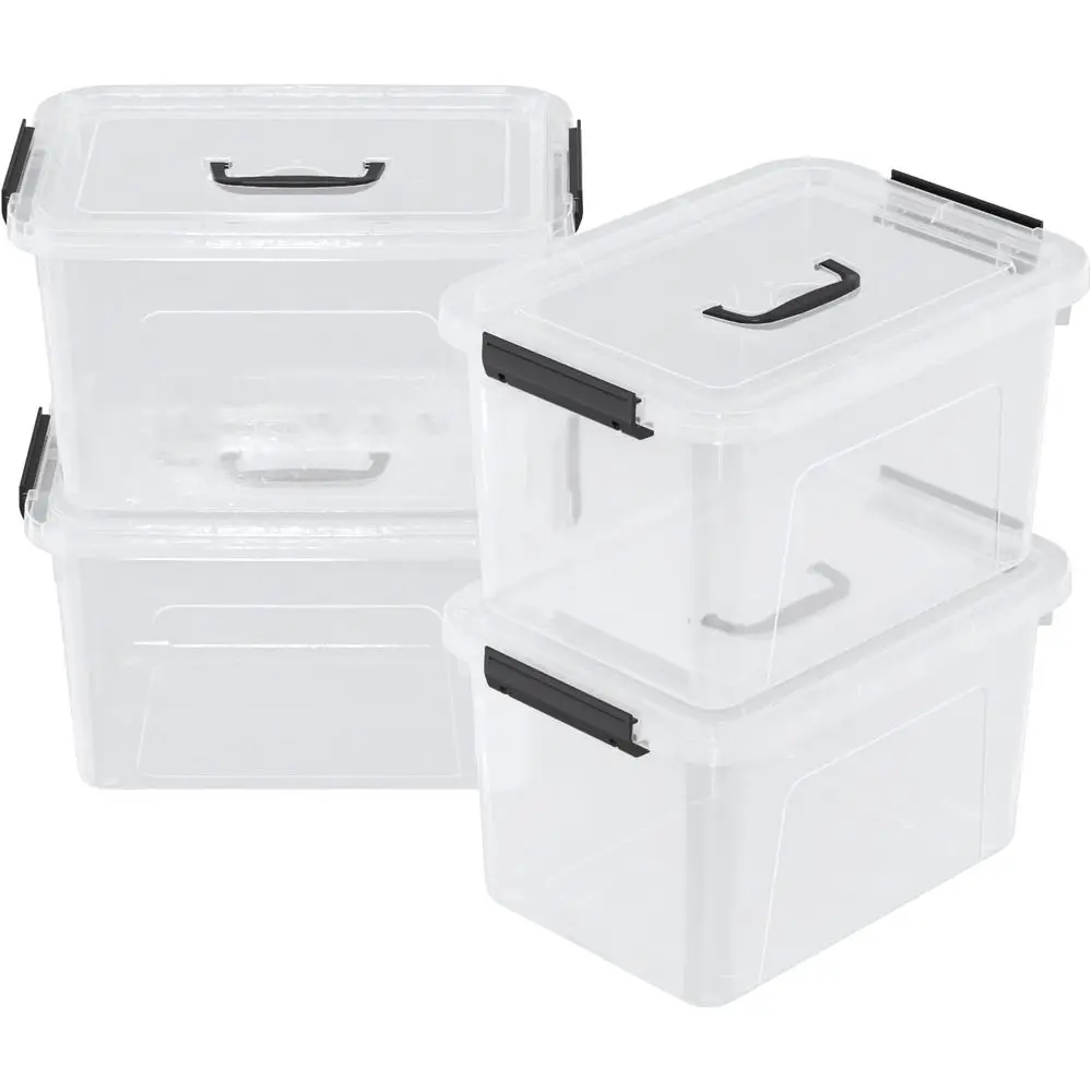 

Набор из 4 прозрачных пластиковых контейнеров для хранения объемом 20 кварт с крышками