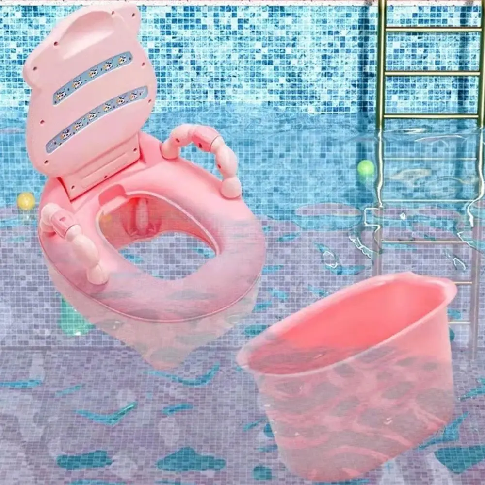 قعادة أطفال لطيفة متعددة الوظائف مع مسند ظهر مقعد تدريب المرحاض الكرتوني تصميم لطيف مبولة أطفال مضادة للانزلاق لعمر 1-6 سنوات