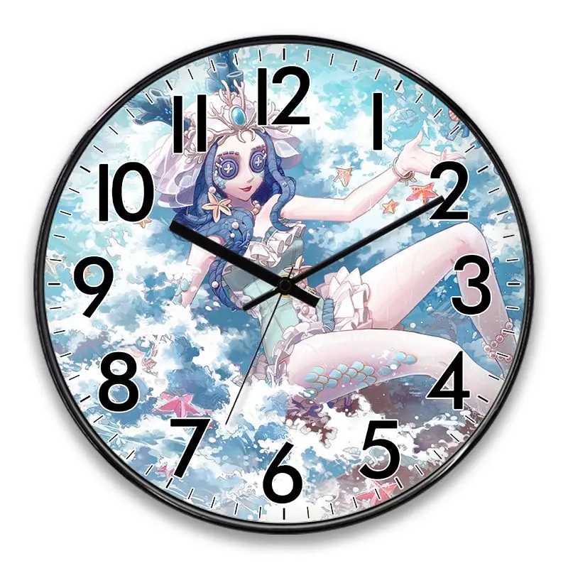 ساعة حائط كوارتز مطبوعة إبداعية عالية الجودة من Identity V Gardener مع أيدي صامتة لديكور المنزل في غرفة النوم #4