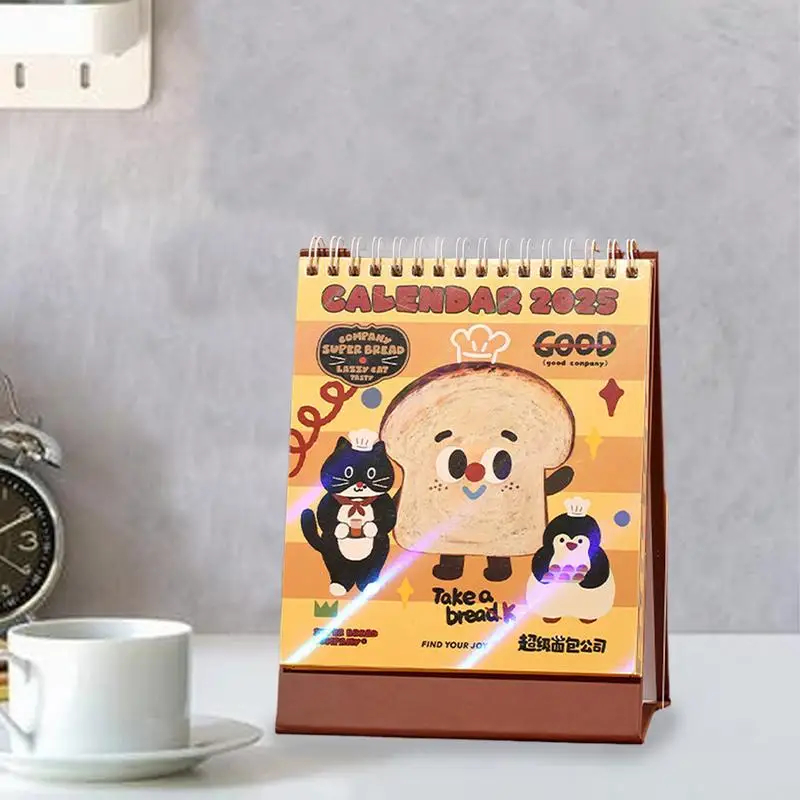 Cute Calendar 2024-2025 For Kids Bread Pattern Design 14 Months Academic Planner Tear-Away Table Calendar 2024-2025 Monthly