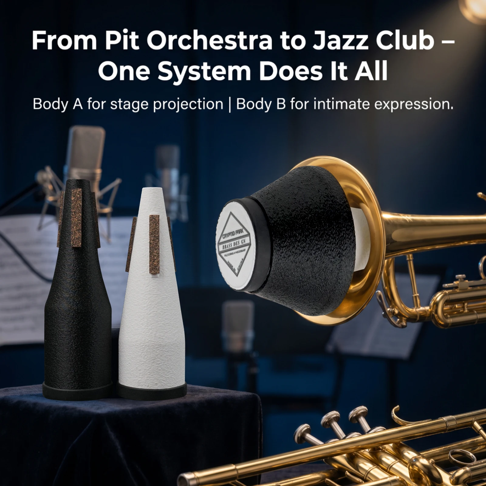 Trumpet Mute Silencer, Three-Tone Cup Combination, Changeable Cup Type, Lightweight Mute Silencer, Effective Sound Reduction