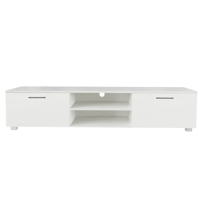 

White TV Stand for 70 Inch TV Stands, Media Console Entertainment Center Television Table, 2 Storage Cabinet with Open Shelves