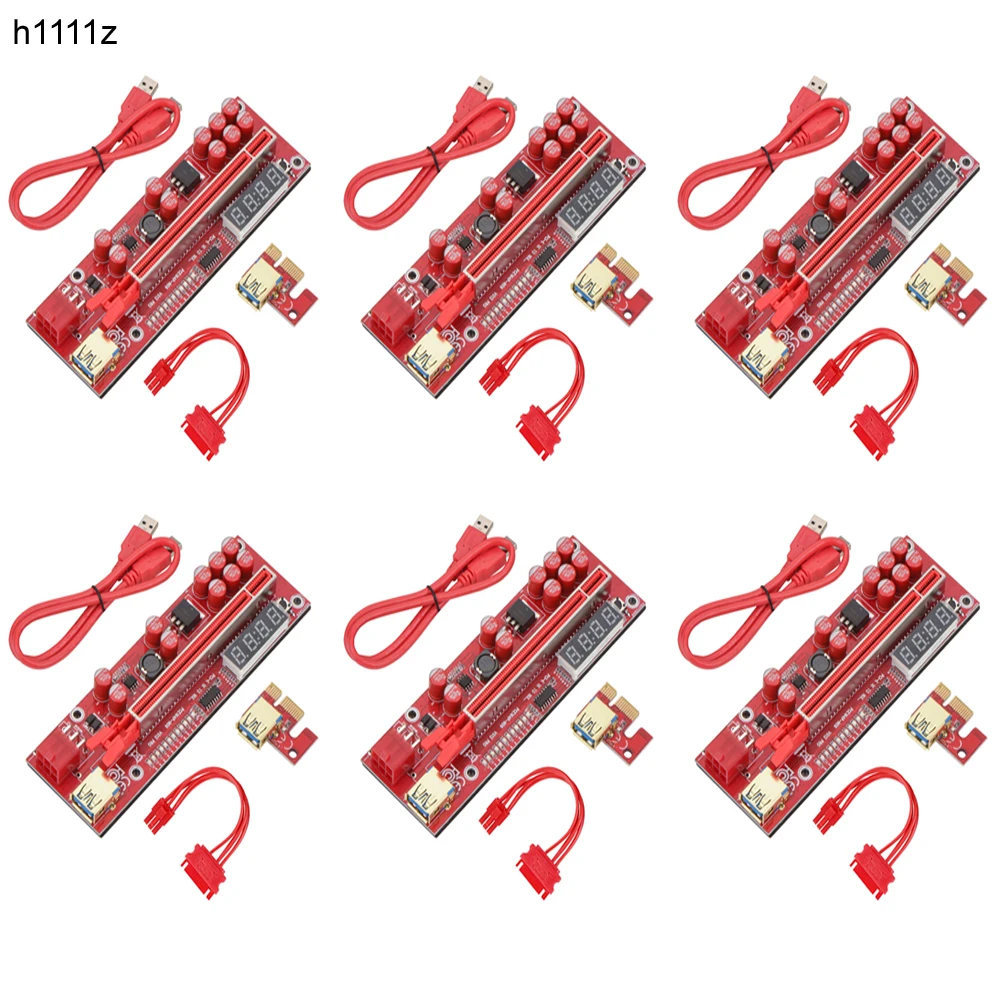 

Temperature LED VER013 PCIE Riser Card V013 PCI Express X1 to X16 Extender USB 3.0 Cable SATA Power for Video Card Graphics Card