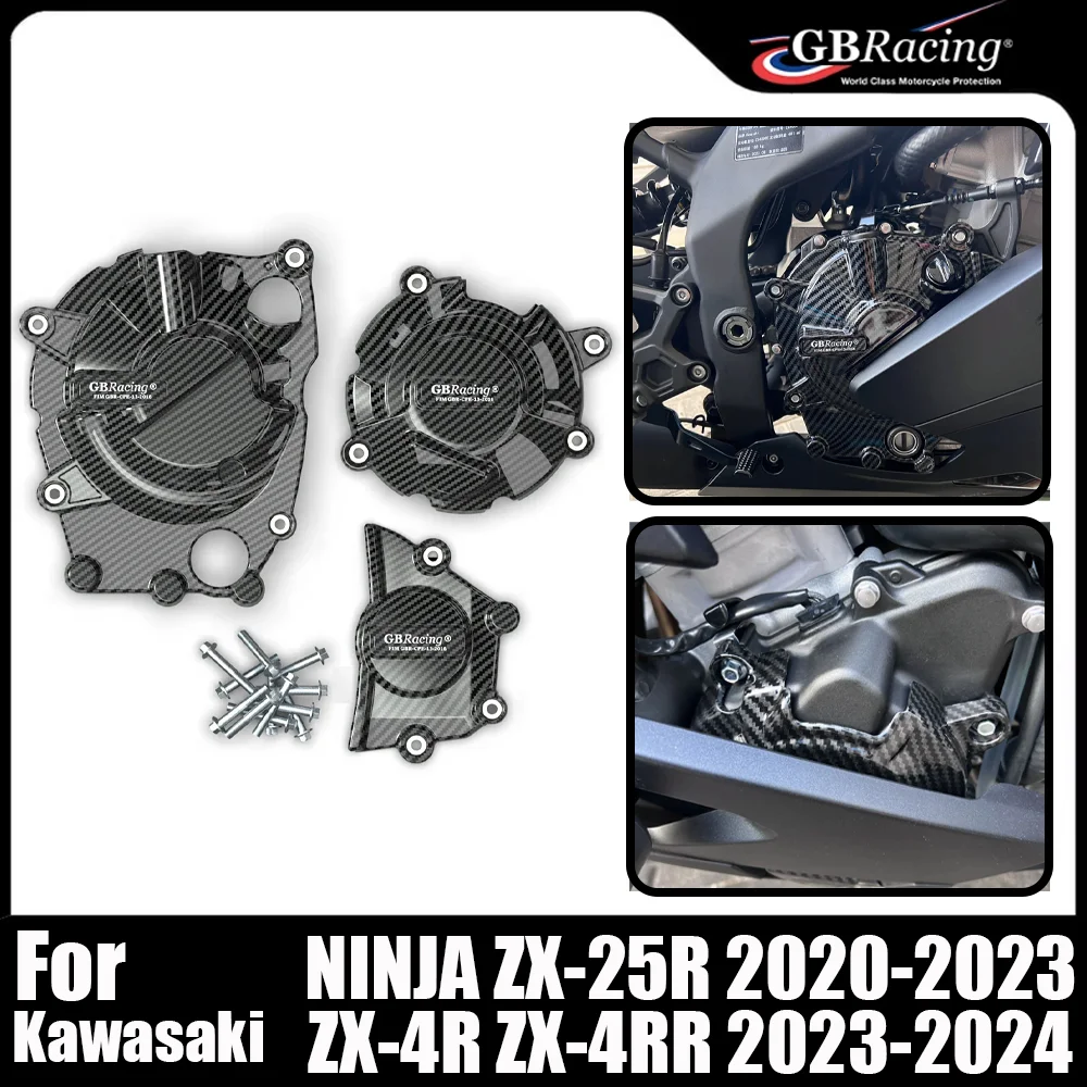 

For Kawasaki NINJA ZX-25R 2020-2023 ZX-4R ZX-4RR 2023-2024 Motorcycle Engine Cover Sets Bonnet Protector Engine Cover