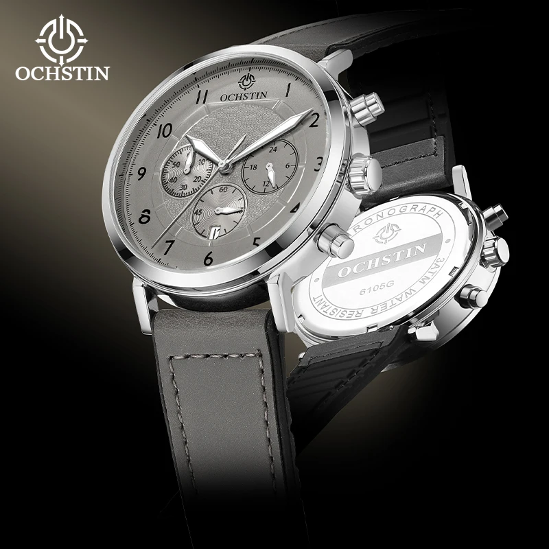 

Men's Fashionable Silicone-covered Chronograph Watch Multi-function Waterproof Luminous Sports Commander Watch Trendy Timepiece