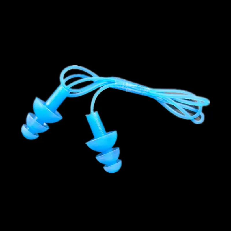 Silikon-Ohrstöpselschutz mit Kabel, Anti-Verlust, wiederverwendbarer Gehörschutz, Geräuschreduzierung, sichere Ohrstöpsel für Schwimmen, Arbeit, mit Seil – Detail 3