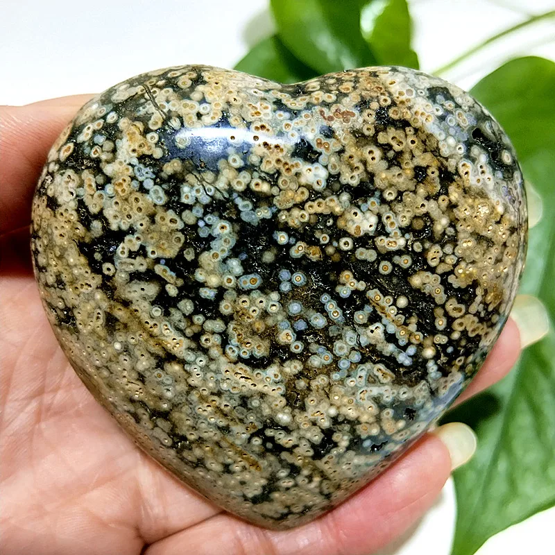 Natural Stone Ocean Jasper Sea Heart Energy Meditation Sorcerer Exorcism Cures Crystal Home Feng Shui Decoration