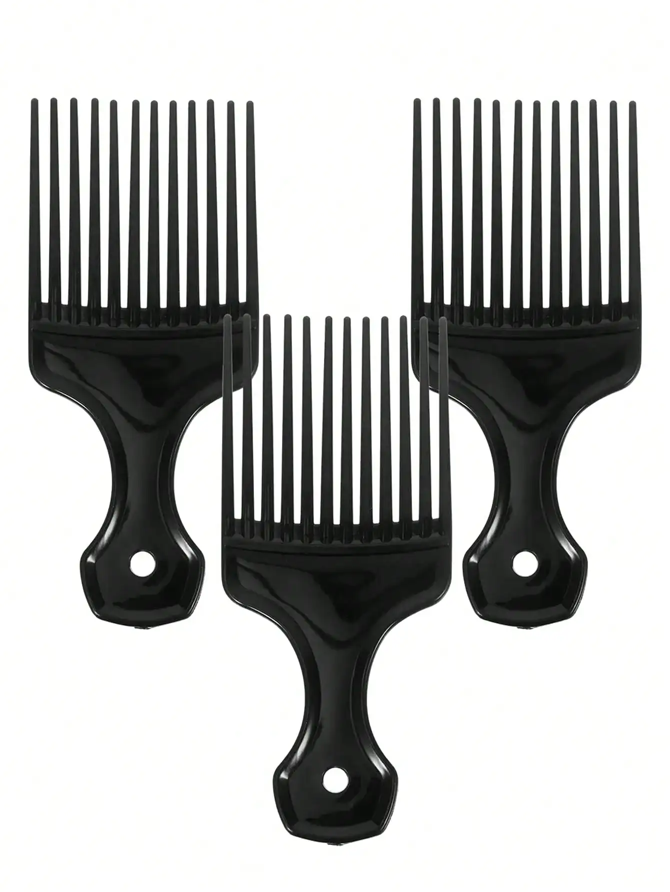 

WANMEI 10pcs/Set African Style Hair Comb Set - Wide Tooth Fluffy Comb, Suitable For Curly, Spiral And Natural Curly Hair - Professional Hairstylist Hair Brush Set, Matte Black Surface, Anti-Static And Heat Resistant - Heavy Duty Stainless Steel And Plasti