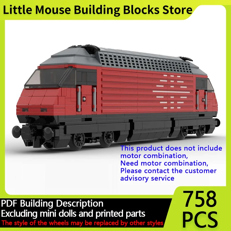 

City Car Model MOC Building Bricks Rail 2000 Electric Locomotive Modular Technology Gifts Holiday Assemble Children Toys Suit
