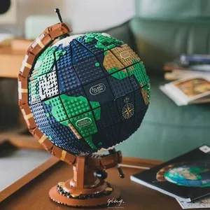 MOC Yapı Taşı Oyuncak Kadınlar için, Erkekler için, Dünyanın Modeli ve Yüksek Zorluk, Yetişkin, Teknoloji, yedek parça, Hediyeler, 2585 Adet Lego globe'un 6 büyük satışı-no. 4