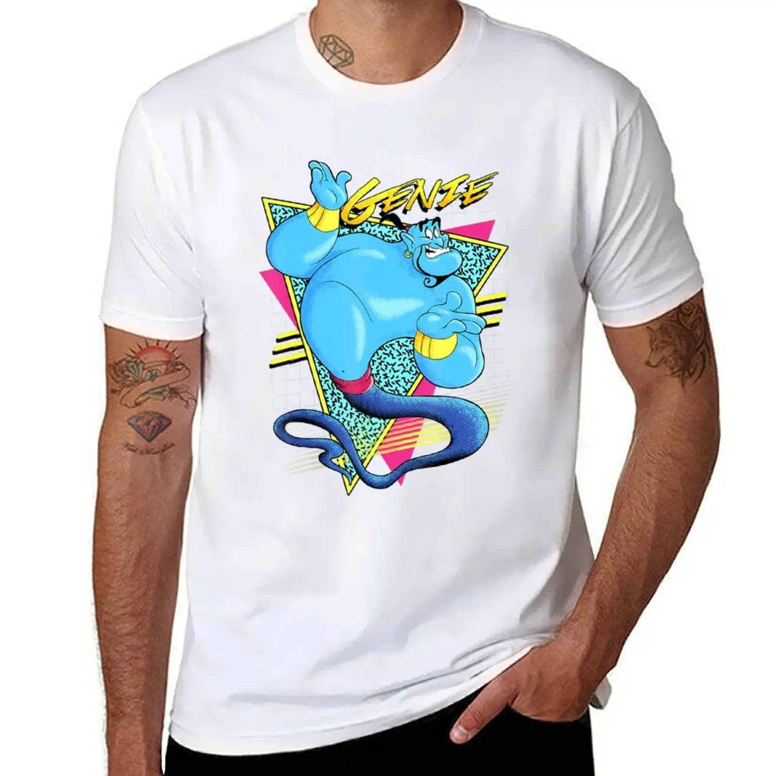 Genie Retro Abstract Portrait Logo T-Shirt t shirt man designer man t shirt cotton T-Shirt