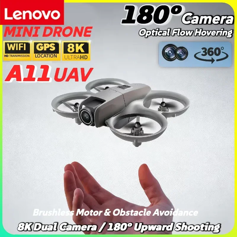 Lenovo A11 Mini Drone 5G Brushless Motor 4K 8K HD Camera Optical Flow 3000M Long Range FPV RC Quadcopter Gift