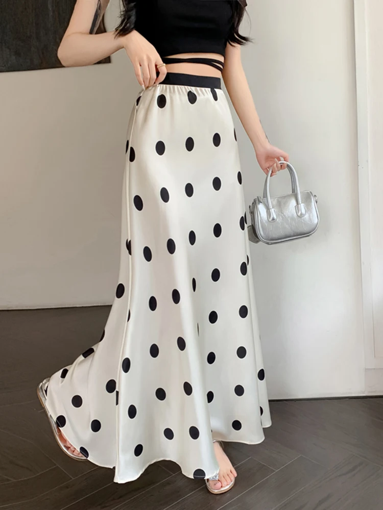 Fashion Street Casual woman Skirt Spring Summer New Loose Solid Color women Skirt Casual Apricot Black High Waist A-line Skirt