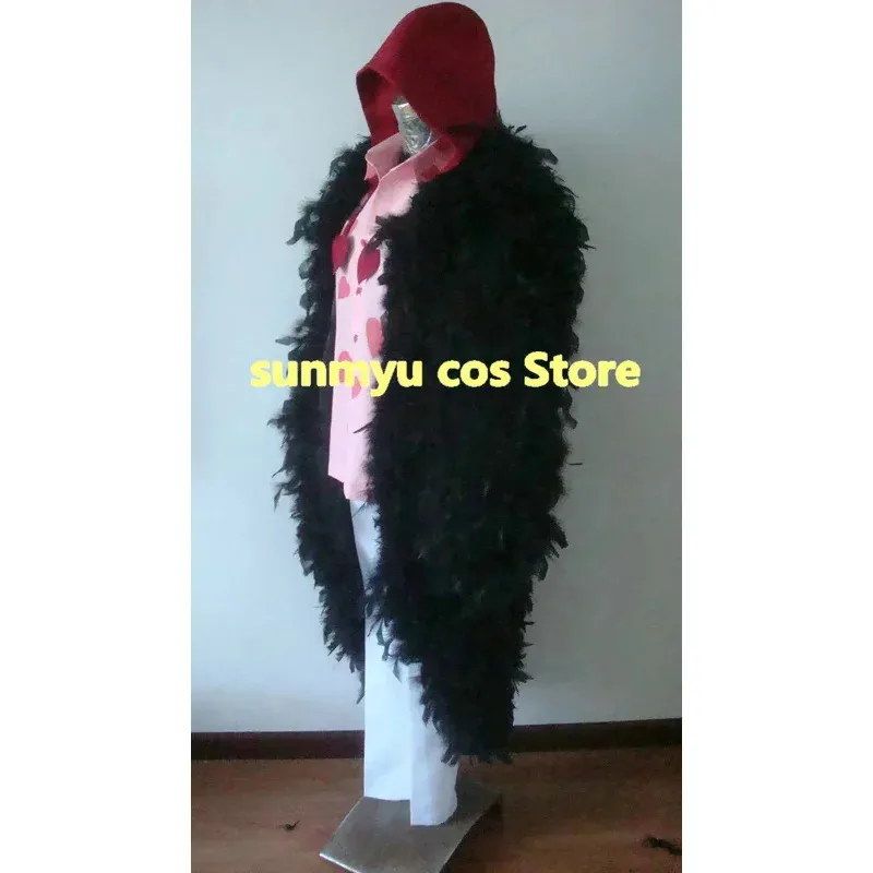 

Sky04 ONE PIECE Corazon Cosplay Costume Custom size ONE PIECE Cosplay Corazon Costume Halloween Black Feather Coat44Gg！