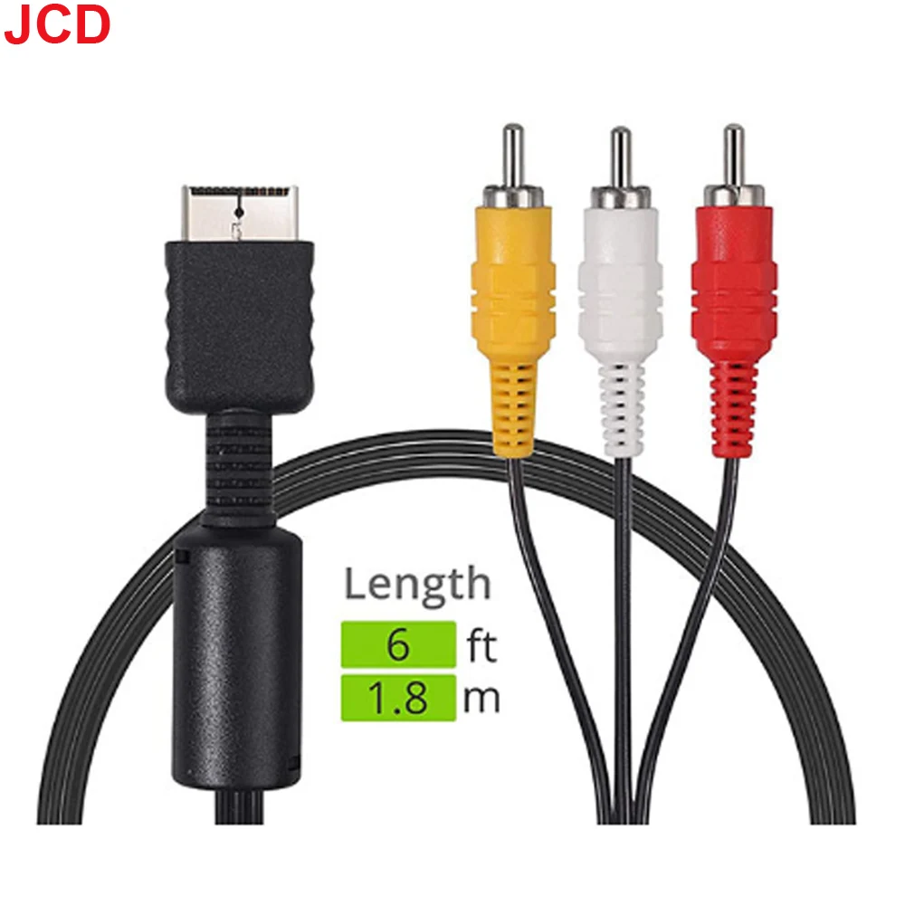 JCD 1 قطعة ل PS3 PS2 PS1 6ft/1.8M AV كابل الفاصل RCA الصوت والفيديو تمديد الحبل لمراقبة التلفزيون RCA سلك محول محول #5