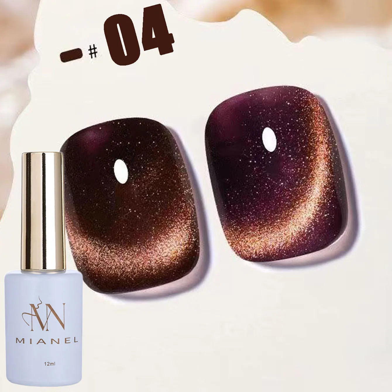 12 مللي 1 قطعة عيد الميلاد الخريف مبيعا أسود براون اللون سبج الذهب كريستال القط العين هلام البولندية مسمار الأحمر صالون الأظافر استخدام #6