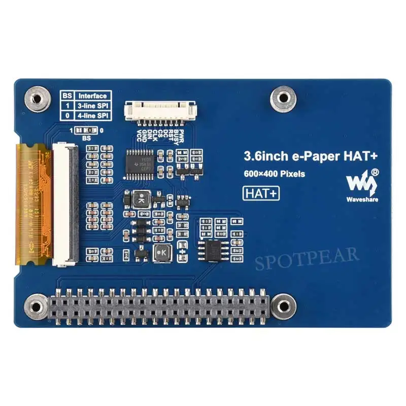 Raspberry Pi 3.6 inch e-Paper HAT+ (E) E-Ink E6 Full color 600x400 Screen Display For Arduino /STM32 /ESP32