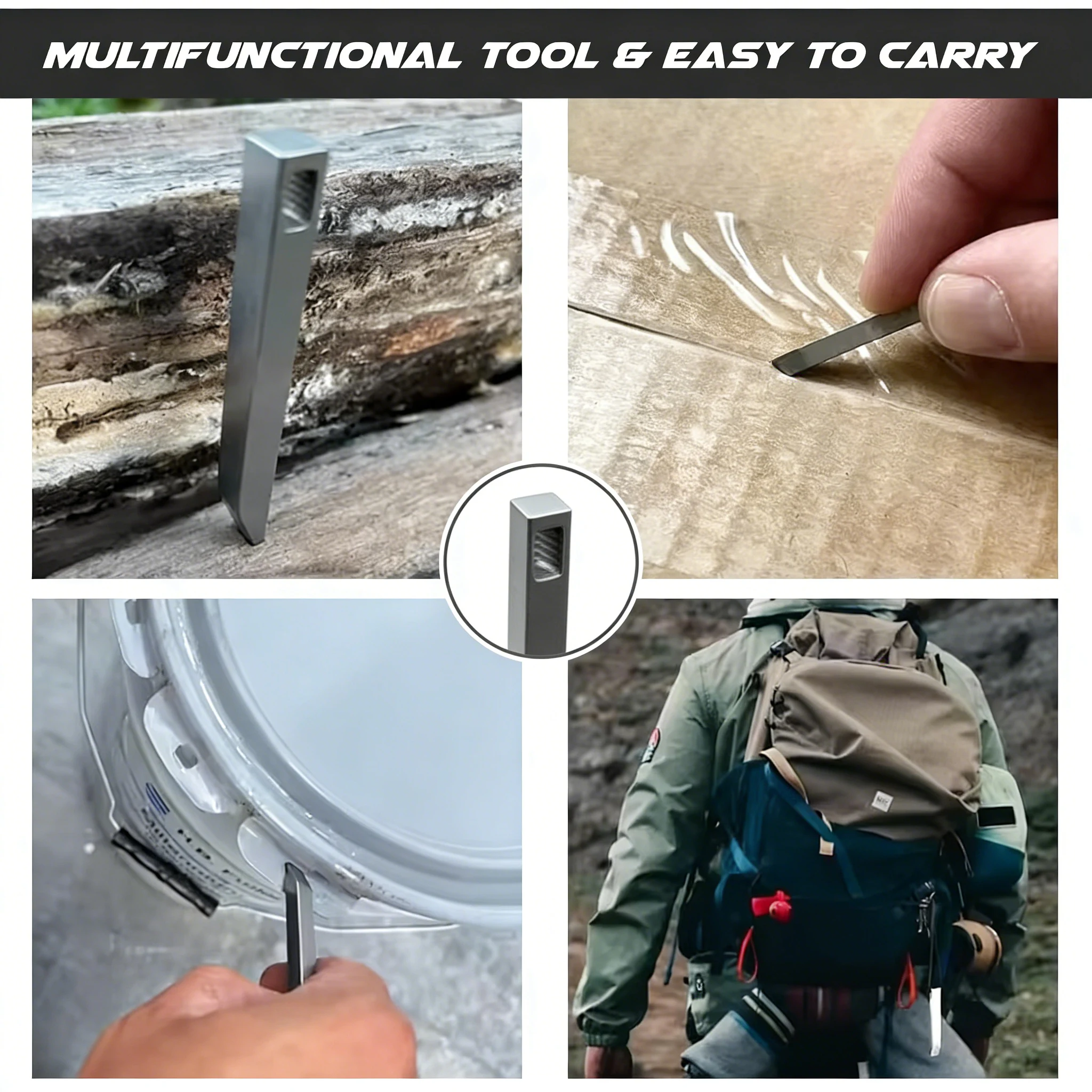 Robuster Schlüsselanhänger-Brecheisen EDC Multitool für den Alltag Kleiner Edelstahl-Schlüsselanhänger-Brecheisen für Schlüssel – Detail 7