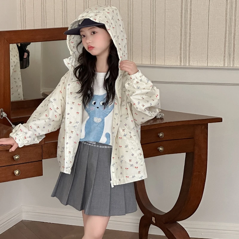 2026 New Hot Selling Children's Colorful Cute Little Bow Zipper Sleeve Zipper Jacket