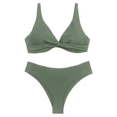 Sexy Bikini Set Women's Swimsuit 2025 Swimwear Woman Two-Piece Swimsuit Solid Bathing Suit Beach Swimming Suit Vacation Monokini - Image 8