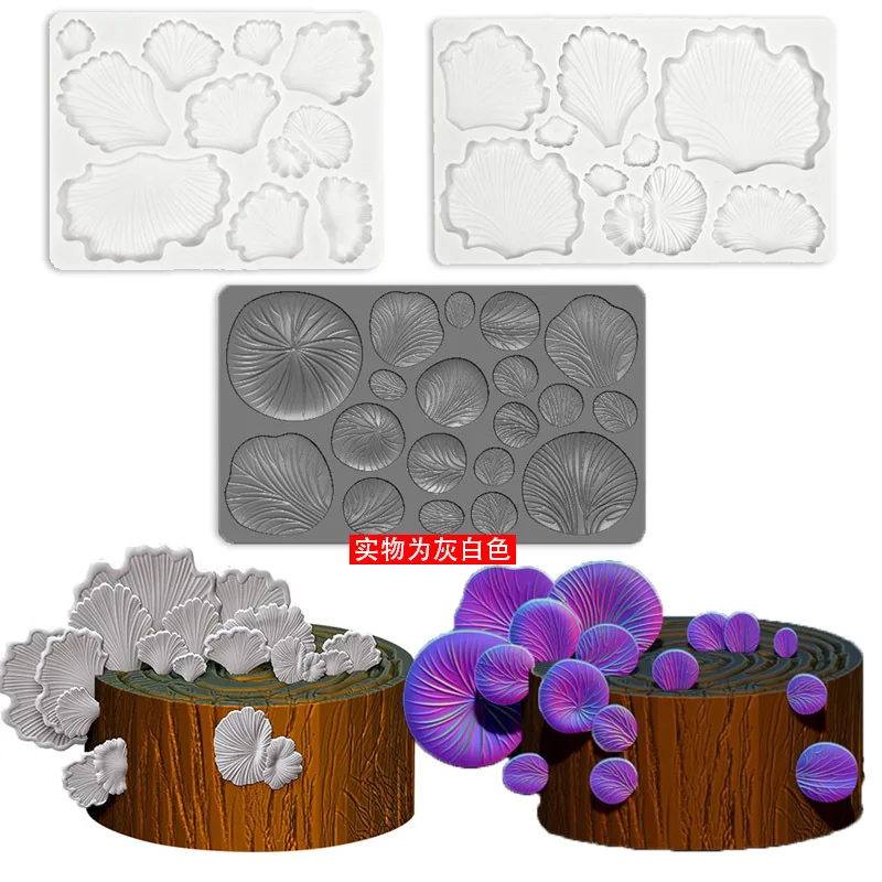 New Tree Stump Mushroom Fungus Fondant Silicone Mold DIY Chocolate Decoration Cake Baking Tools