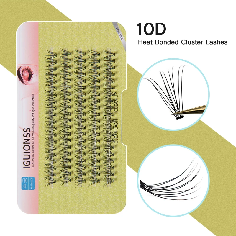 IGUIONSS 5 Rows Single Cluster Self-Grafting Eyelashes Natural Soft Thick False Lashes 10D/20D Mink Volume Eyelashes Makeup Tool