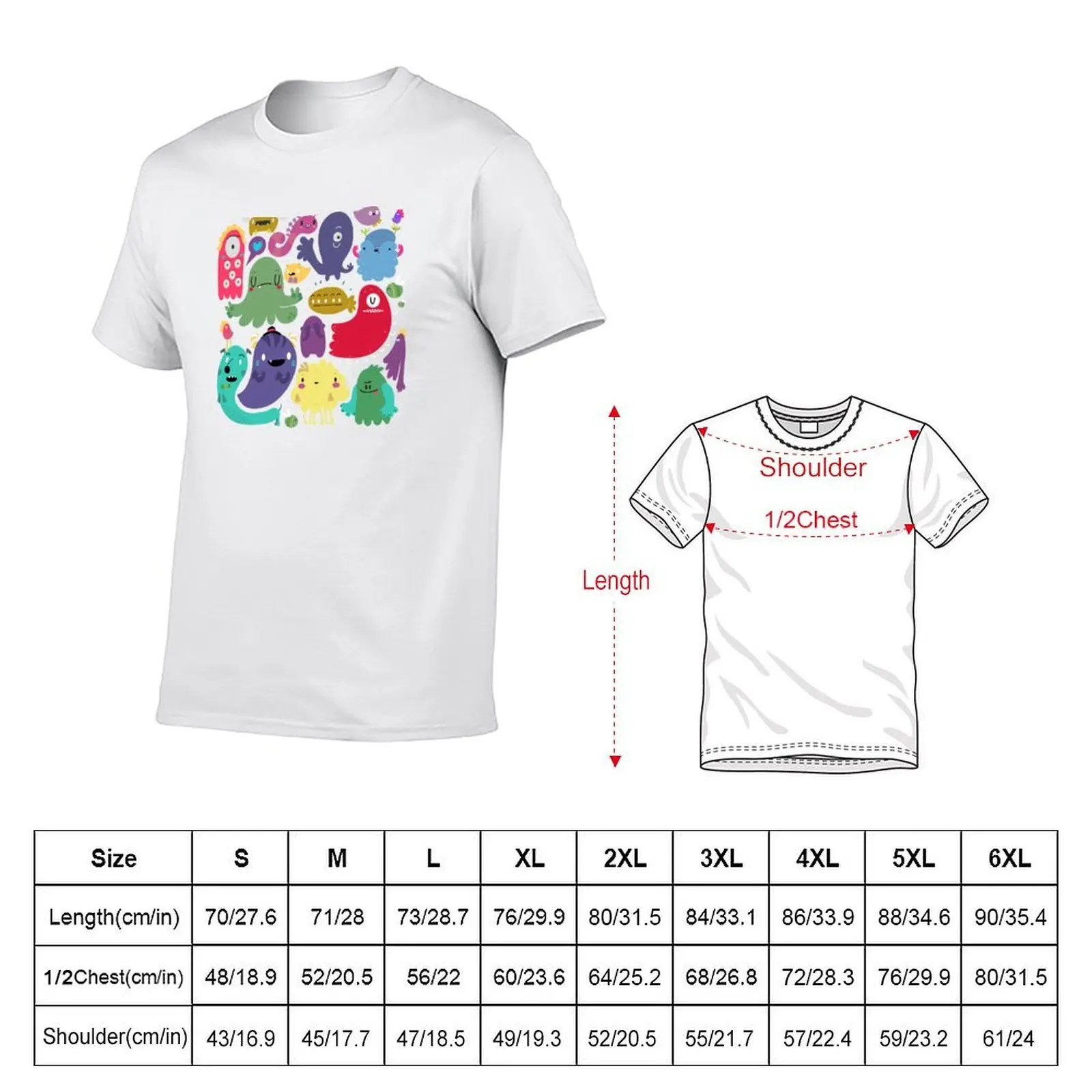 Colorful Creatures T-Shirt graphics summer top plain t shirts men