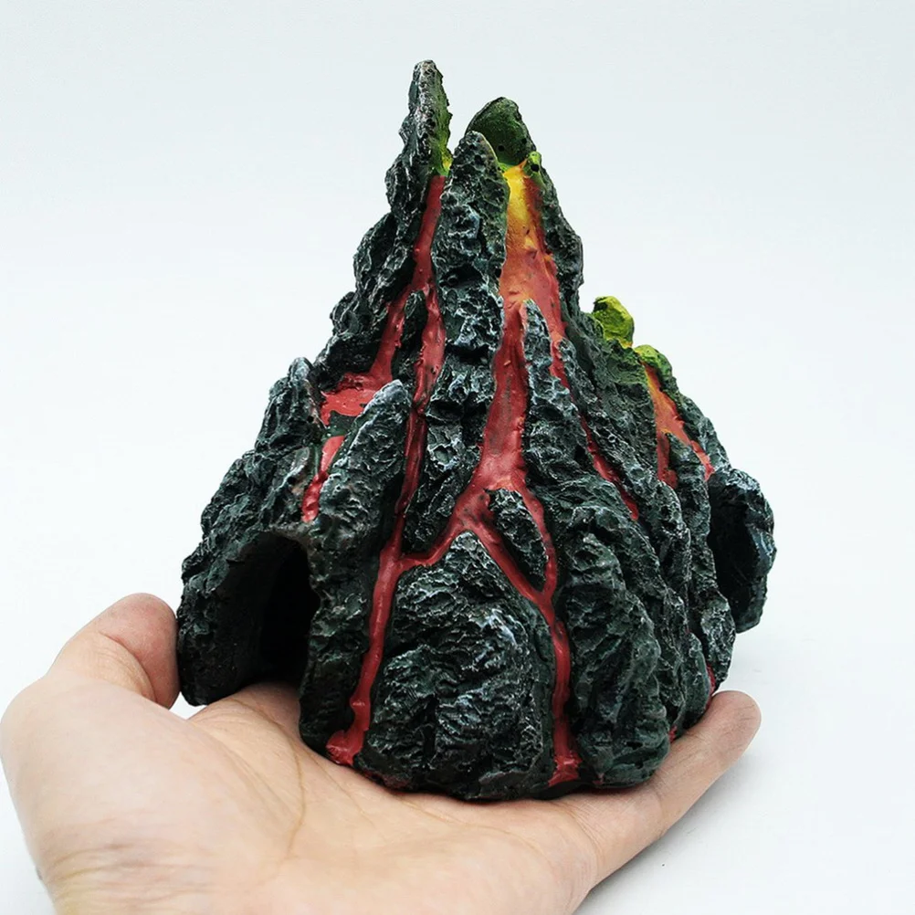 

Simulated Resin Aquarium Volcano Fish Tank Decoration Artificial Volcano Landscape Underwater Hiding Place for Fresh Salt Water