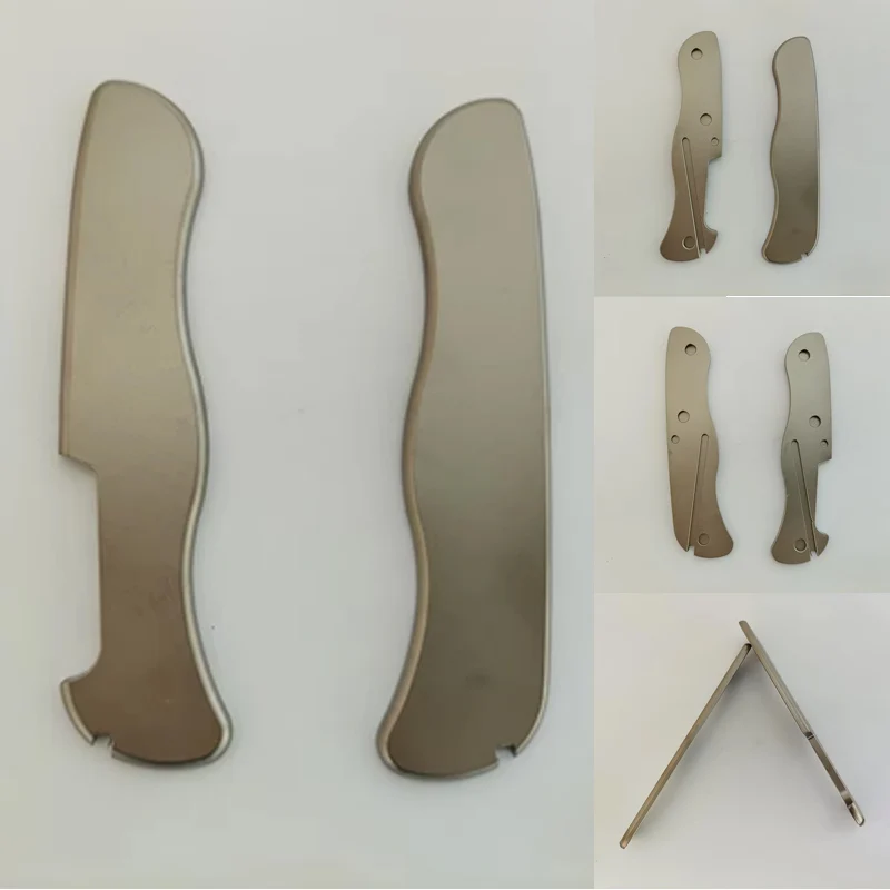 Cuchillo plano de superficie, parches de básculas con mango de titanio para Victorinox Swiss Army MW4DE Centurion de 111MM, herramienta de rescate, cuchillos de soldado